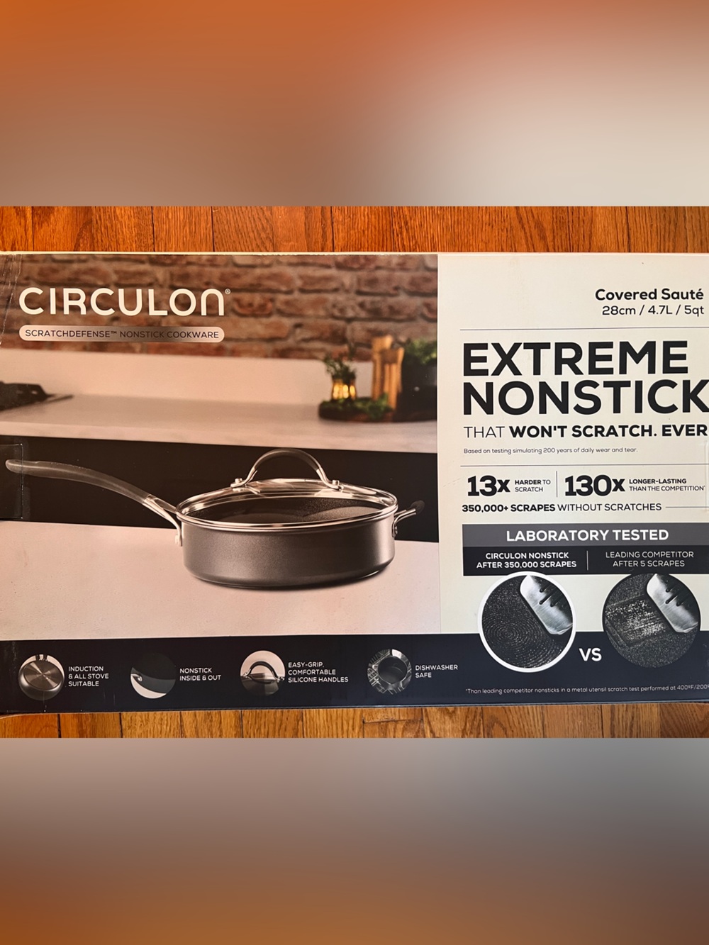 Circulon Extreme Nonstick Covered Sauté Pan - Gray